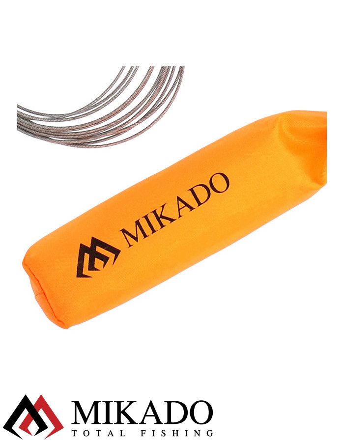 Кукан  рыболовный Mikado (5 застёжек 14 см, карабин, поплавок)