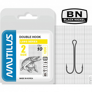 Крючок двойной Nautilus  Double Long series Worm 1200 № 2